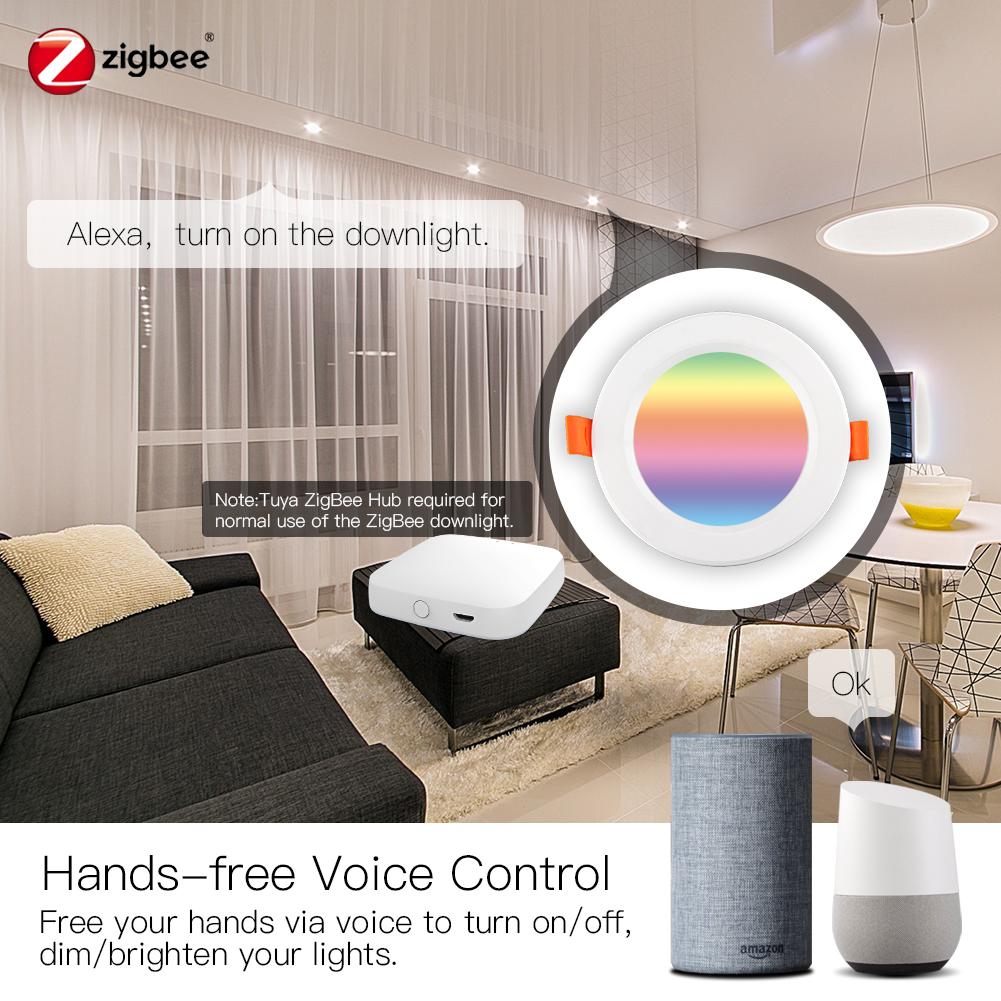 LumiMuse ZigBee Smart LED Downlight Dimming Round Recessed Spot Party Light Bulbs RGB 2700K-6500K W+C