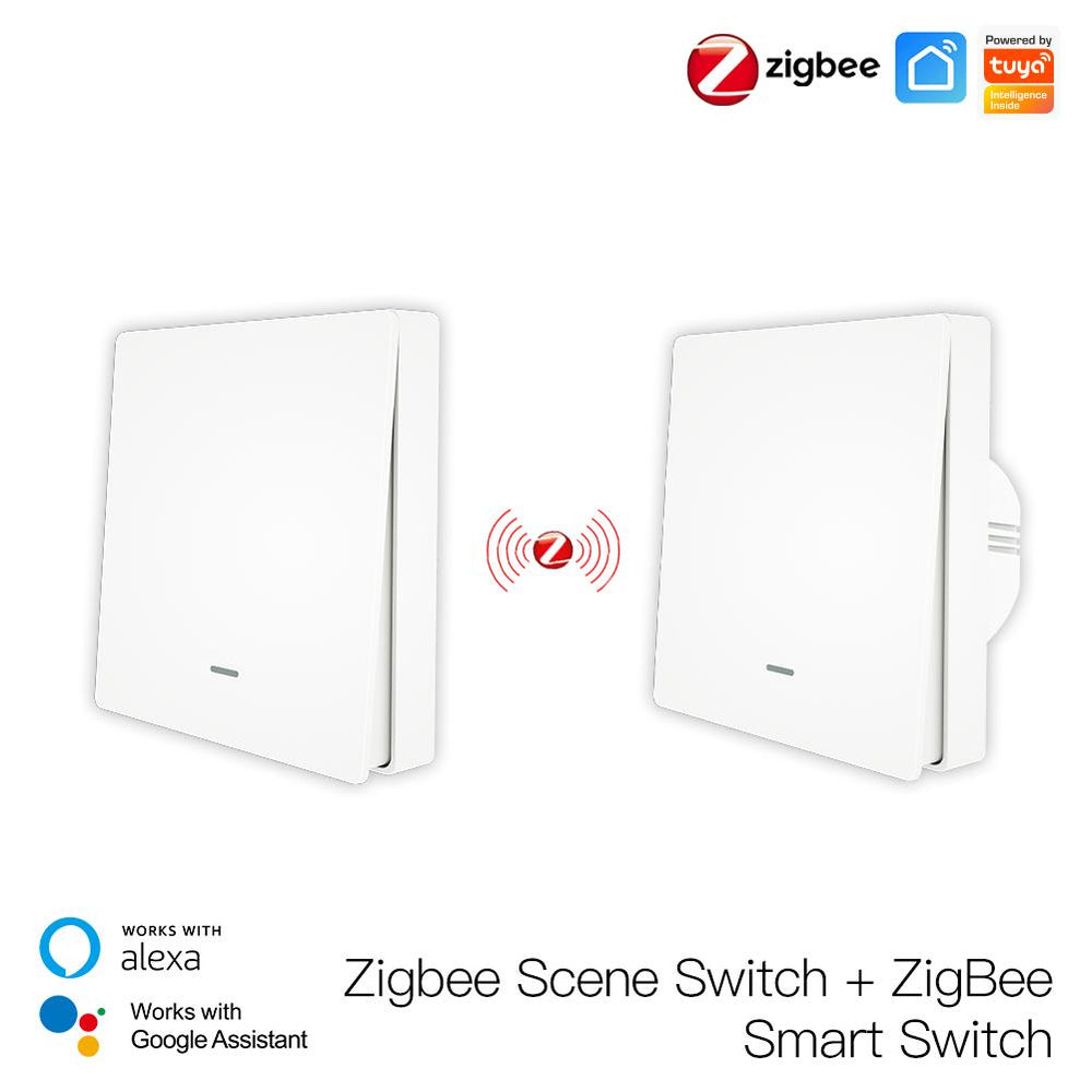Smart ZigBee Scene Push Button Switch Single Pole Neutral Wire Optional ...