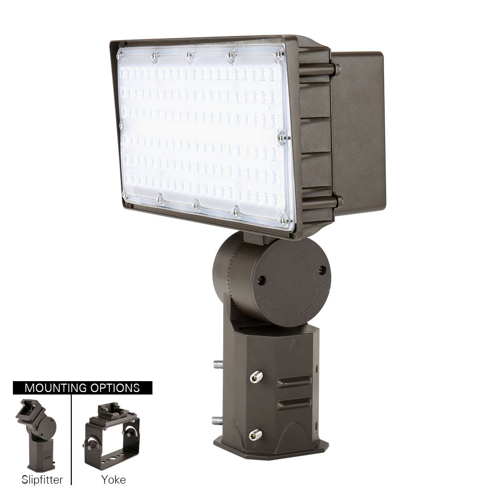 LumiMuse LED Outdoor Flood Light - 100W - 120-277V - 13300 lumens - 4000K - Optional Dusk To Dawn Photocell - 320W Equal