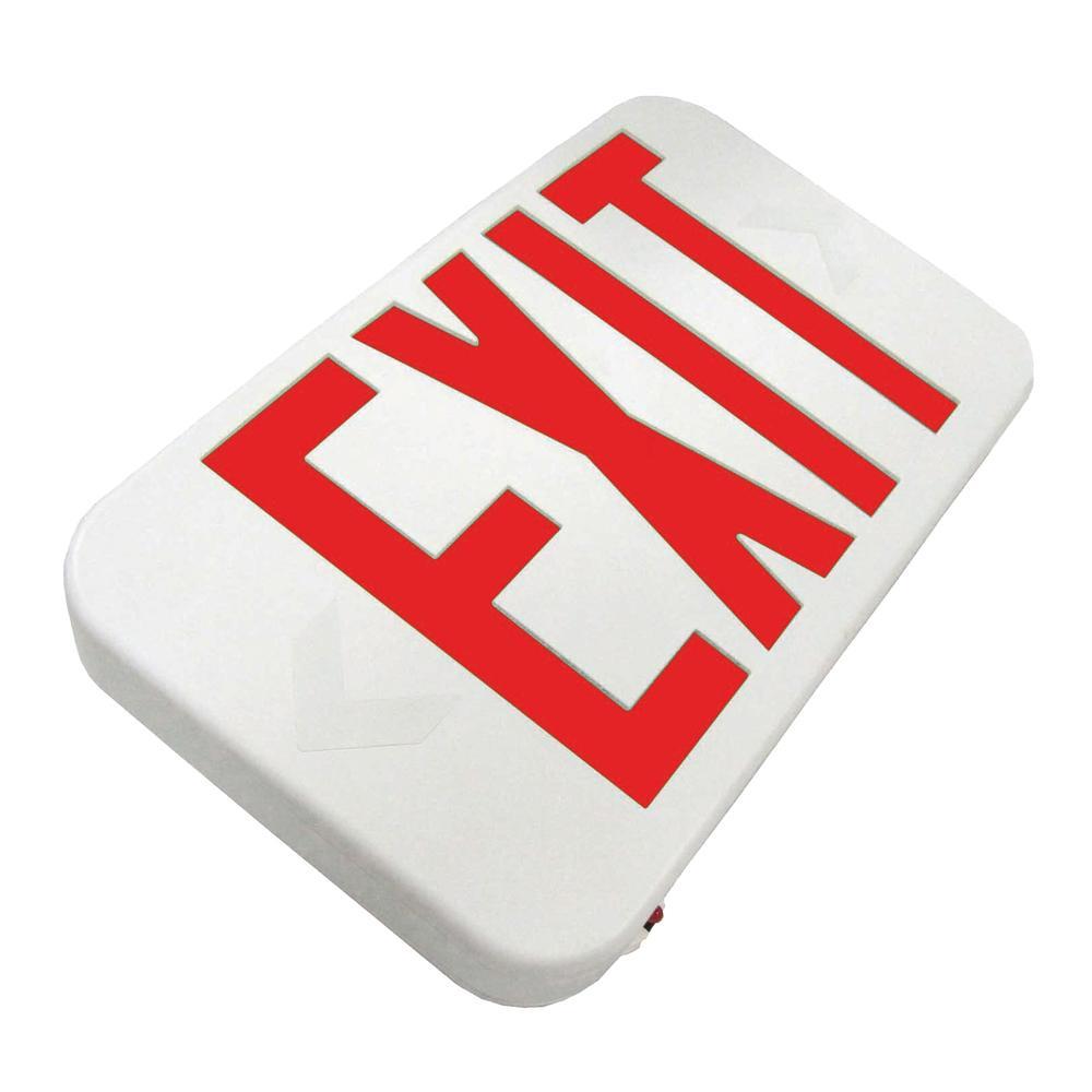 LED Exit Sign - Double Sided Red Lettering - Battery Backup - Lumimuse